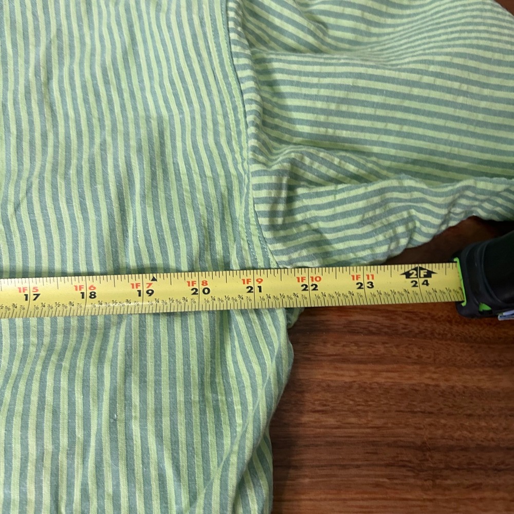 Basic Options Striped Button Up Short Sleeve Casu… - image 6